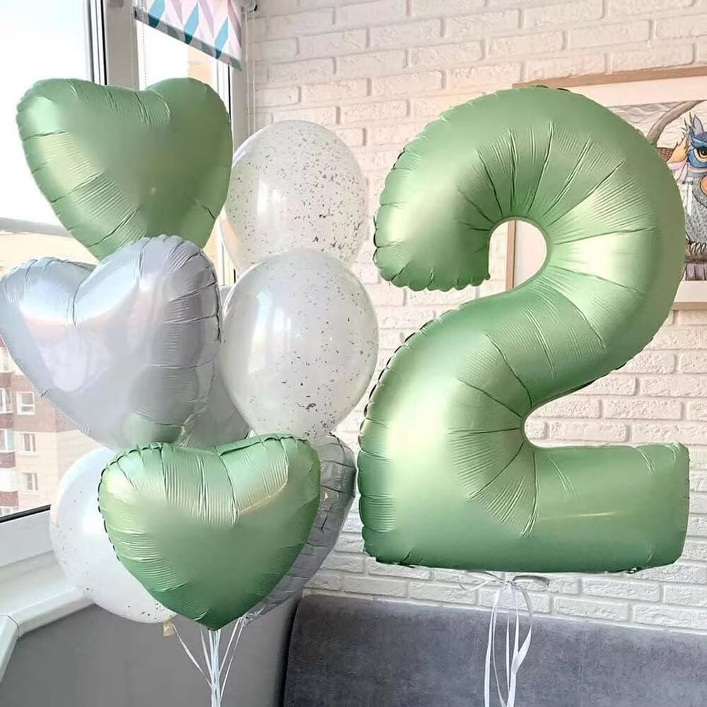 LVMOQIQIU 40-Inch Olive Green Number 3 Balloon – Large Foil Party Decor