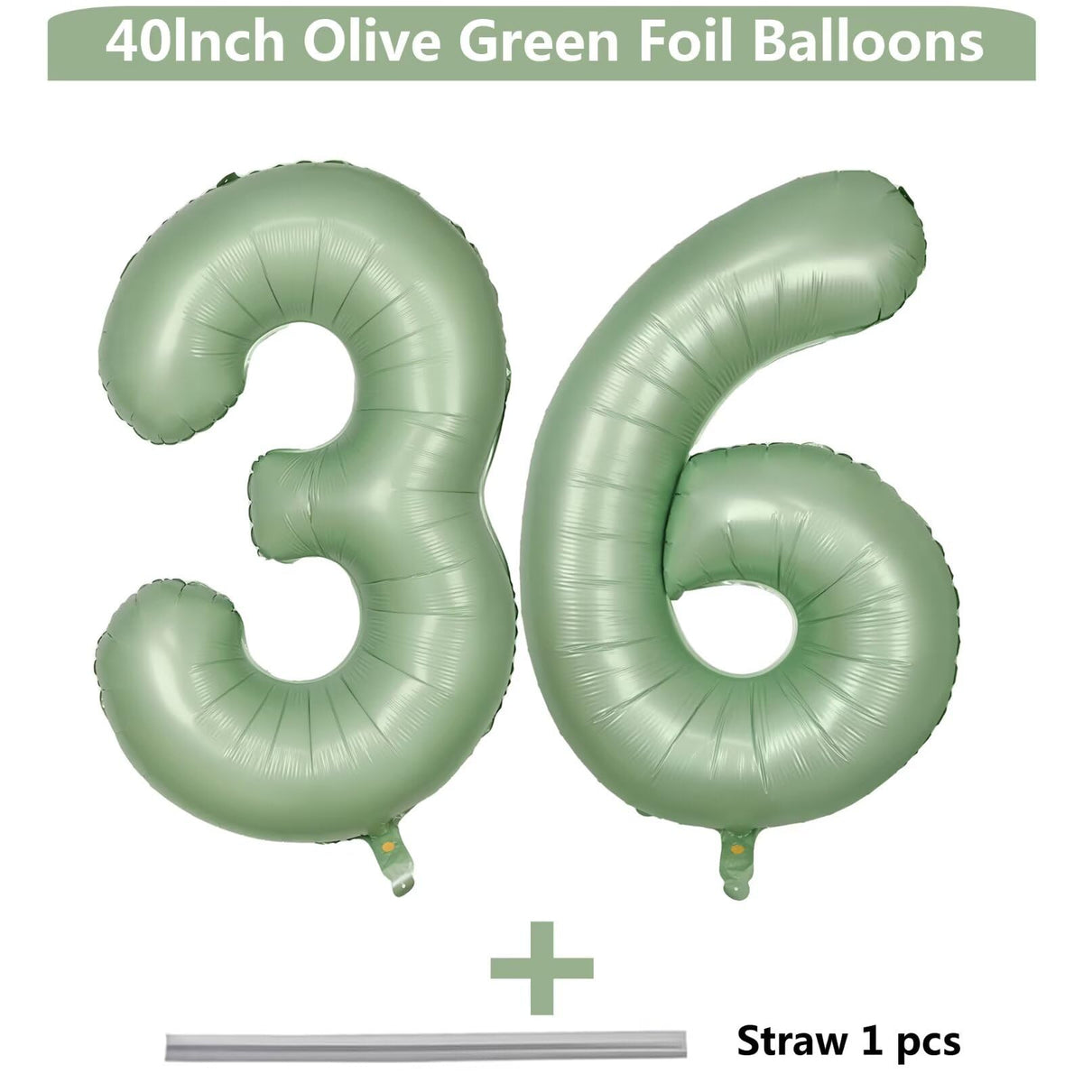 LVMOQIQIU 40 Inch Olive Green Foil Balloons – 2 Pack Self-Sealing, Durable Party Decor