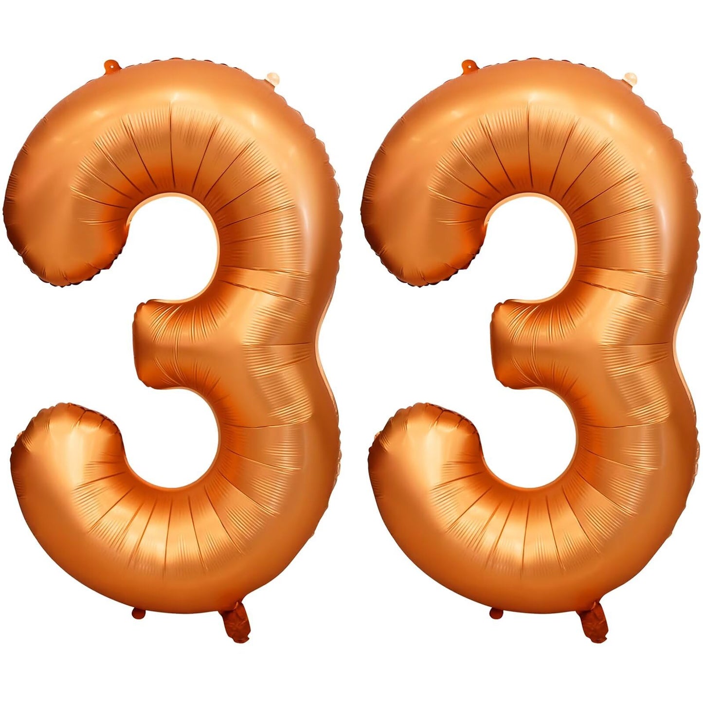 LVMOQIQIU 40-Inch Orange Foil Number 33 Balloons for Birthdays & Events