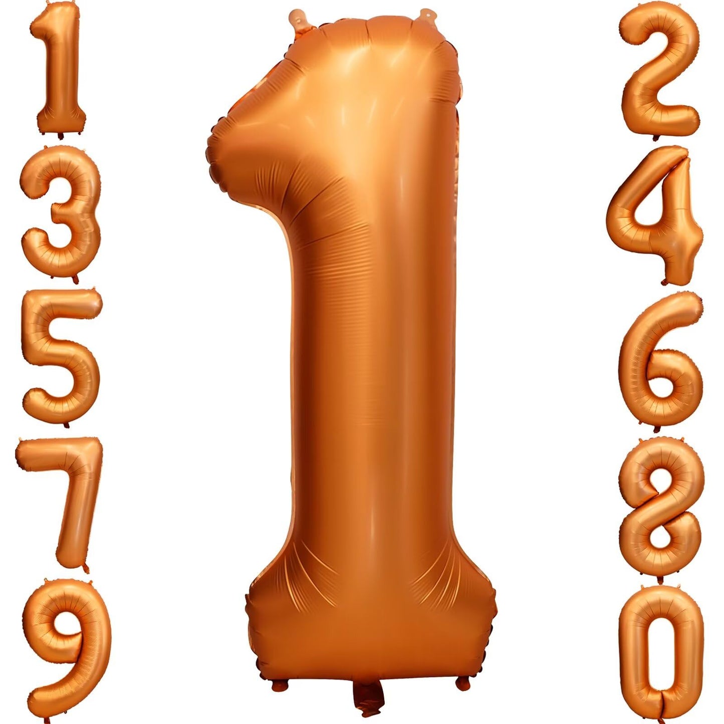 LVMOQIQIU 40-Inch Orange Foil Number Balloon – 1 | Birthday, Anniversary & Party Decorations