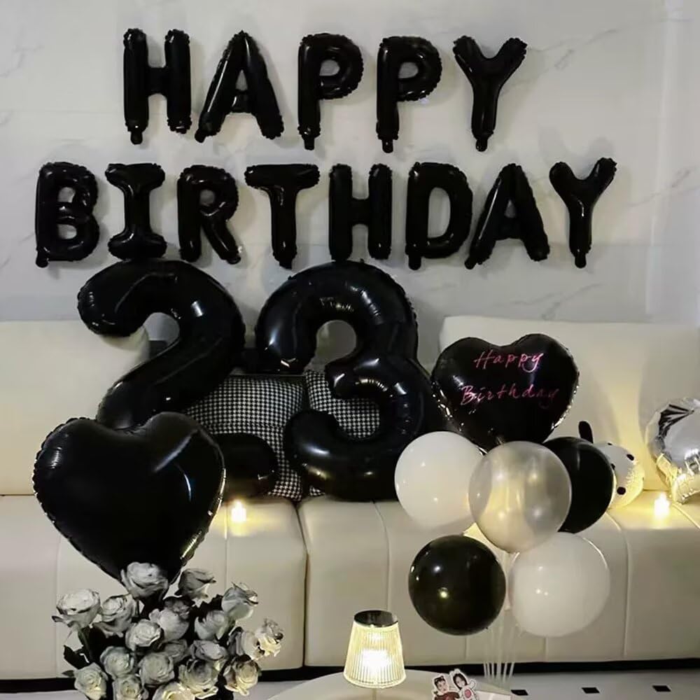 LVMOQIQIU Black 33 Number Balloon - 40-Inch Large Foil Balloons for Party Decor