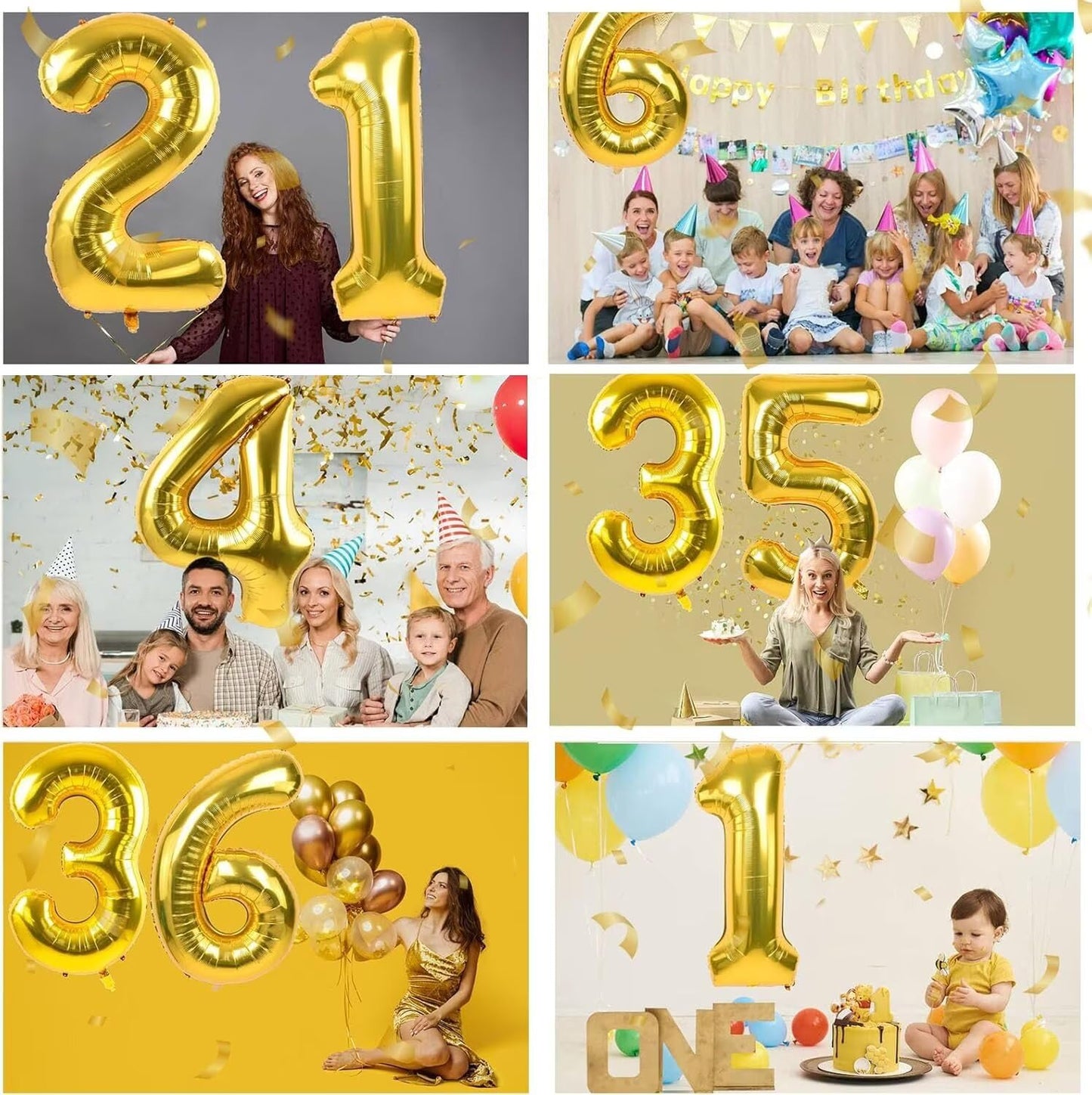 LVMOQIQIU Gold 60 Number Balloons – 40 Inch Foil Birthday & Wedding Decor