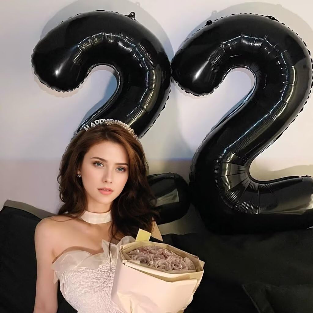 LVMOQIQIU Black 33 Number Balloon - 40-Inch Large Foil Balloons for Party Decor
