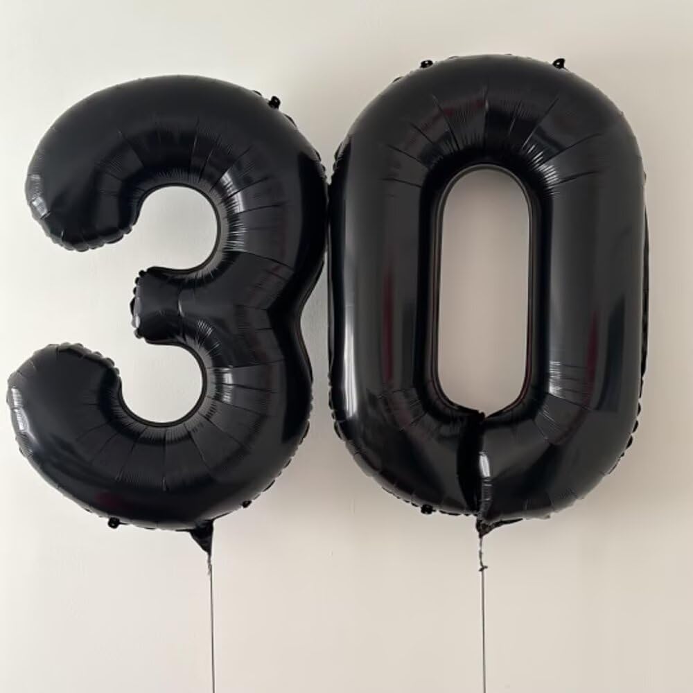 LVMOQIQIU Black 2 Number Balloon – 40-Inch Foil Numeral Balloon for Parties