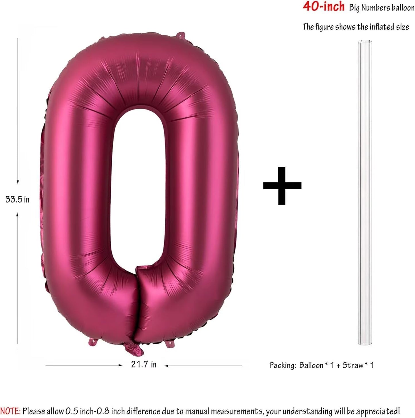 LVMOQIQIU 40-Inch Burgundy 70 Balloon – Large Foil Number Balloon for Birthday or Wedding