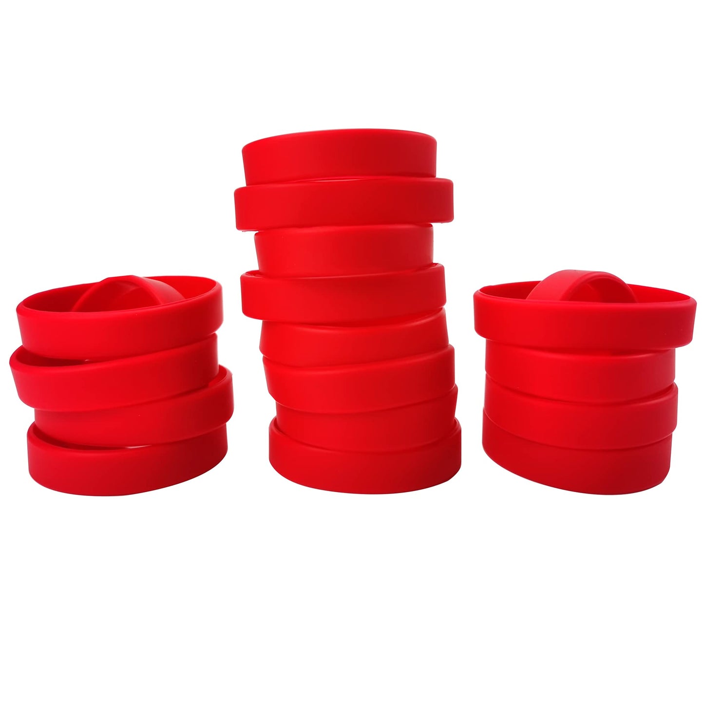 LVNRIDS 30 Pack Silicone Wristbands for Kids (Ages 3–7) – Durable Red Party Favors & Decorations