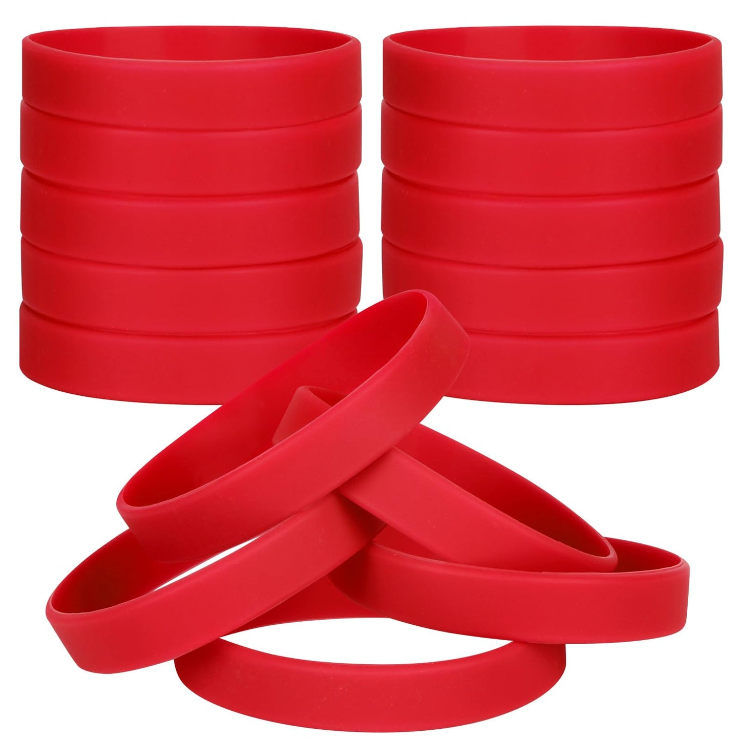 LVNRIDS 30 Pack Silicone Wristbands for Kids (Ages 3–7) – Durable Red Party Favors & Decorations