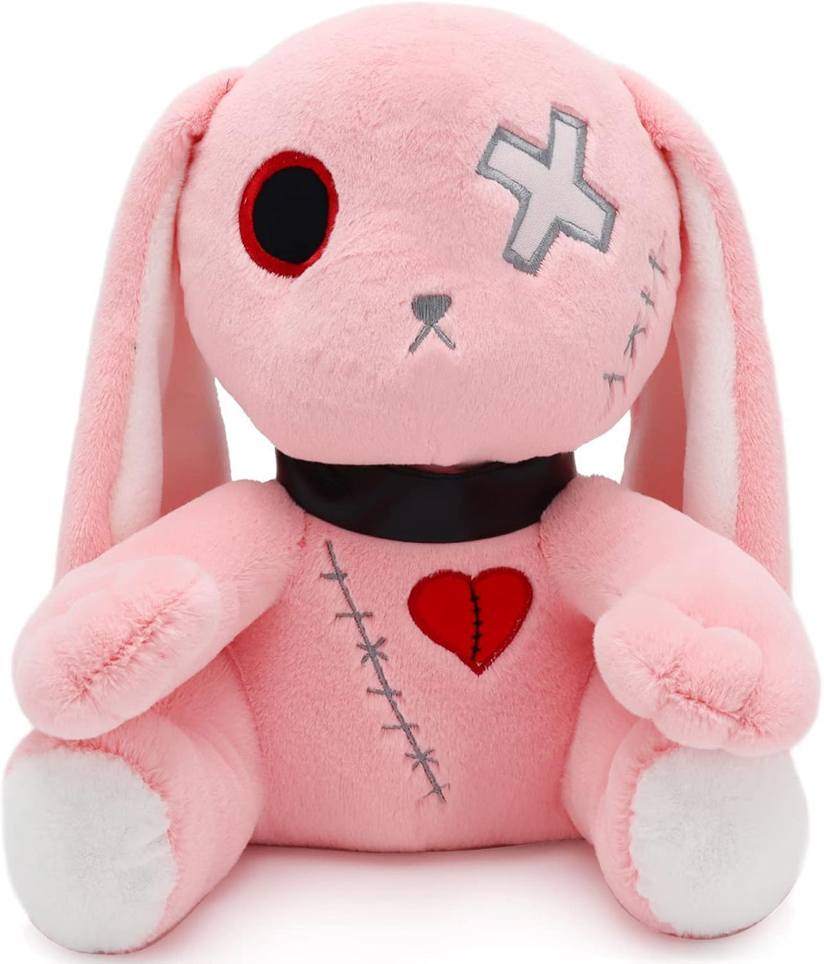LVQING Rabbit Plush Doll — Long-Eared Halloween Bunny Plush, 11.8 in Pink