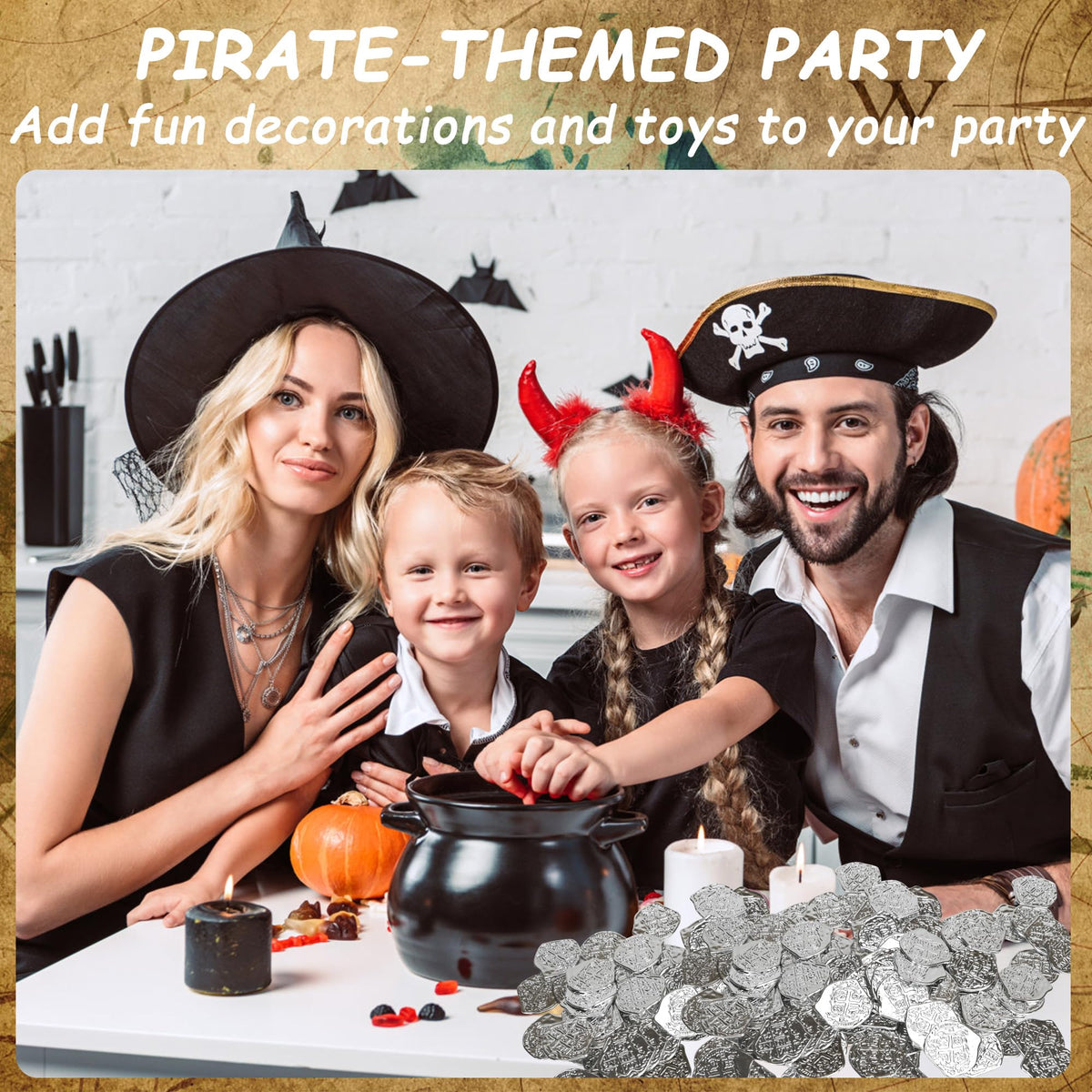 LVYOUIF 100 PCS Silver Pirate Coins – Realistic Treasure Tokens for Kids