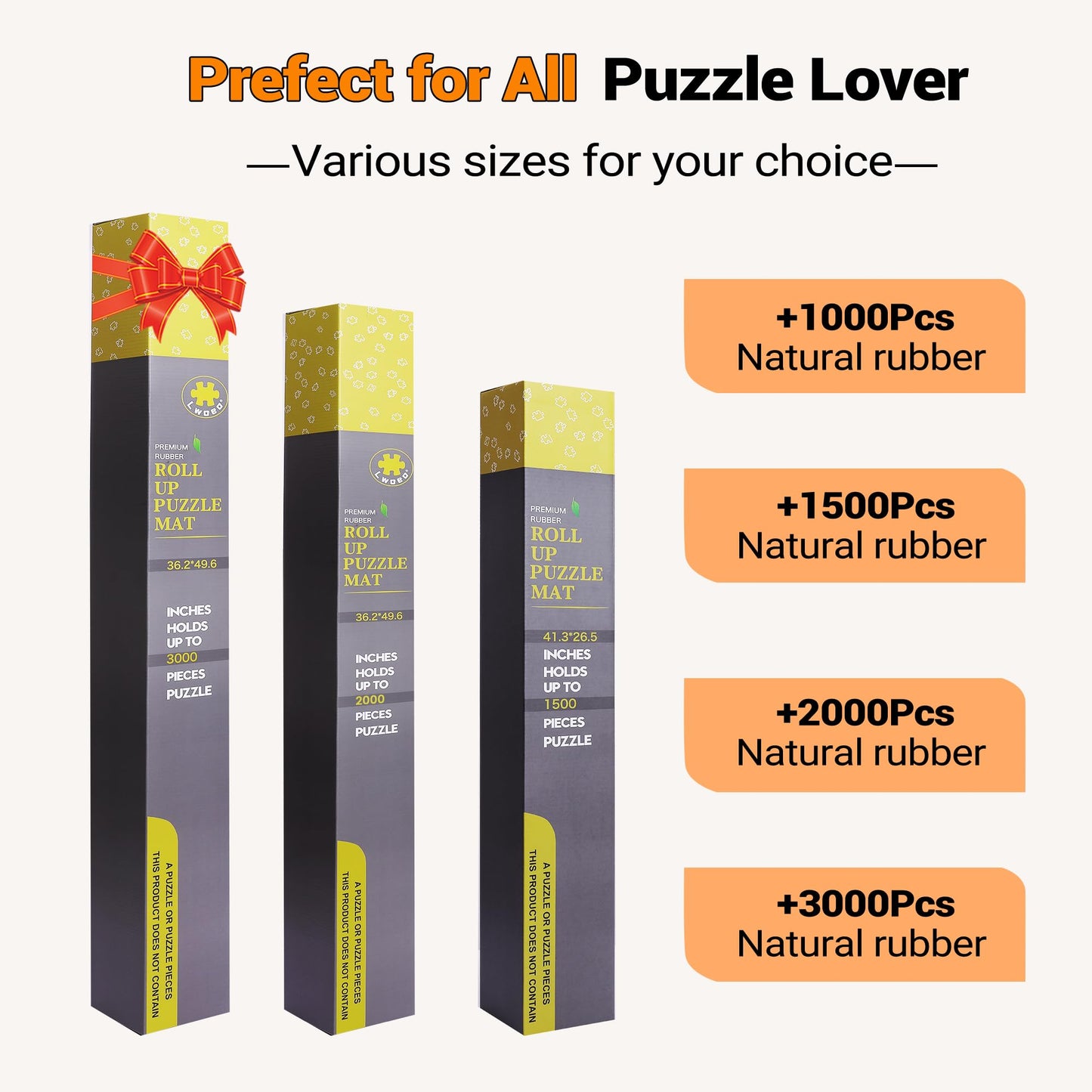 Lwoeo Jigsaw Puzzle Mat Roll Up – No Creases, 53.3” x 35”, 6 Sorting Trays, Storage Bag