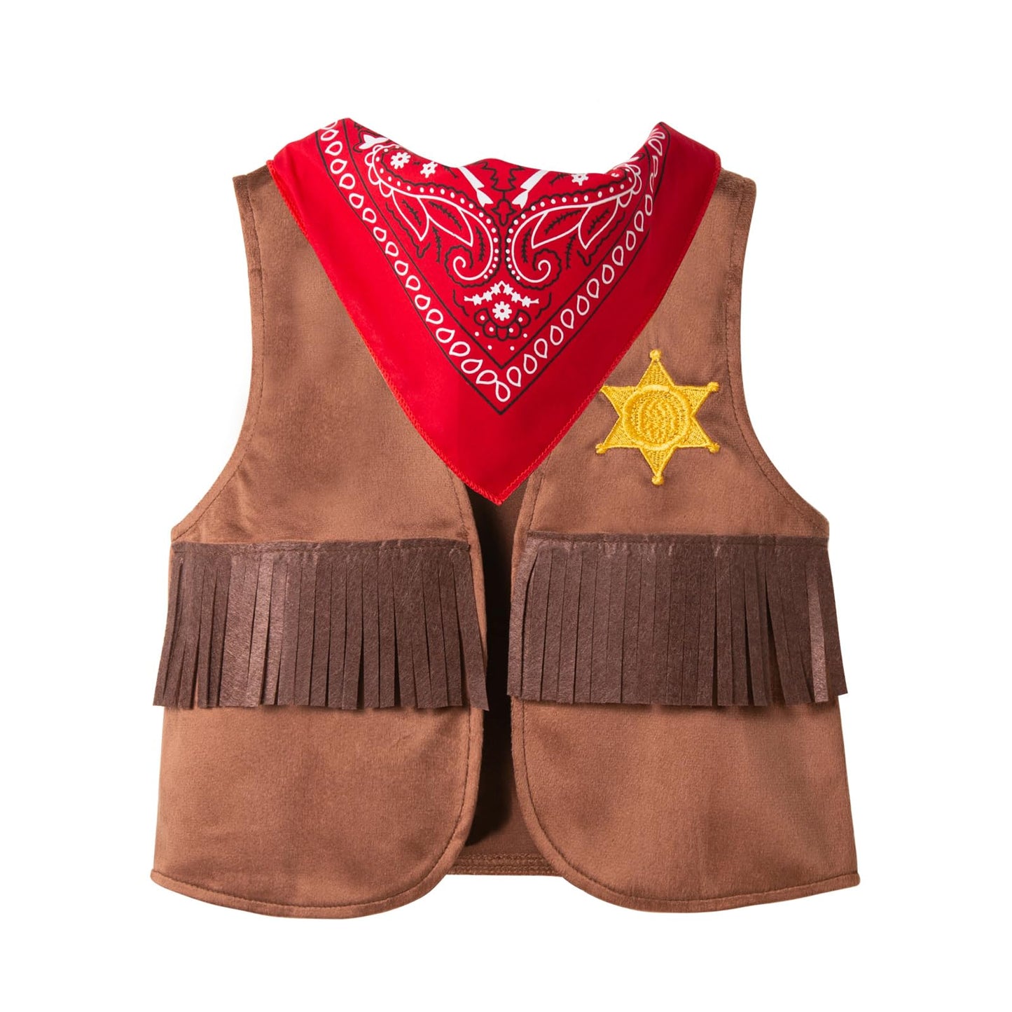 LXKIKMM Western Cowboy Vest & Bandana Set for Kids 6-7 Years