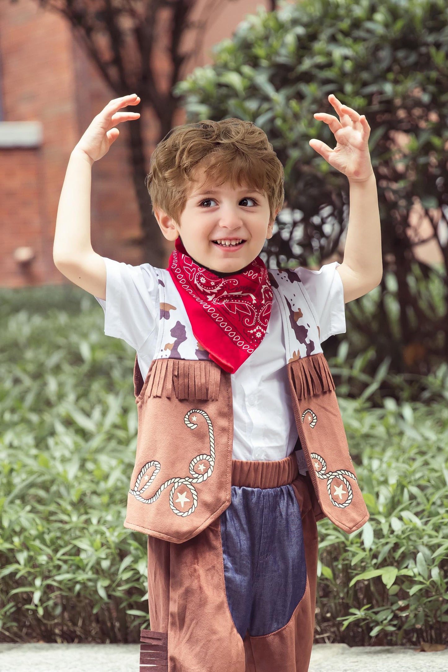 LXKIKMM Western Cowboy Costume Vest & Bandana Set for Kids (2-3 Years)
