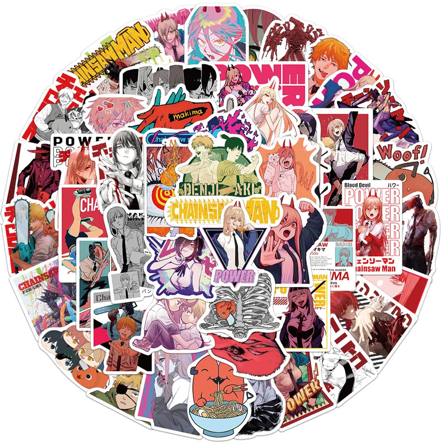 LXYRDHOQPW 100Pcs Chainsaw Man Stickers – Waterproof Vinyl Anime Decals Pack