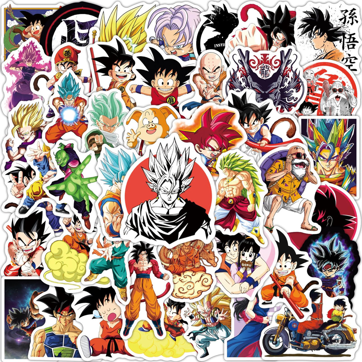 LXYRDHOQPW 100Pcs Anime Dragon and Ball Stickers – Waterproof Vinyl Decals for Laptops, Water Bottles, and More