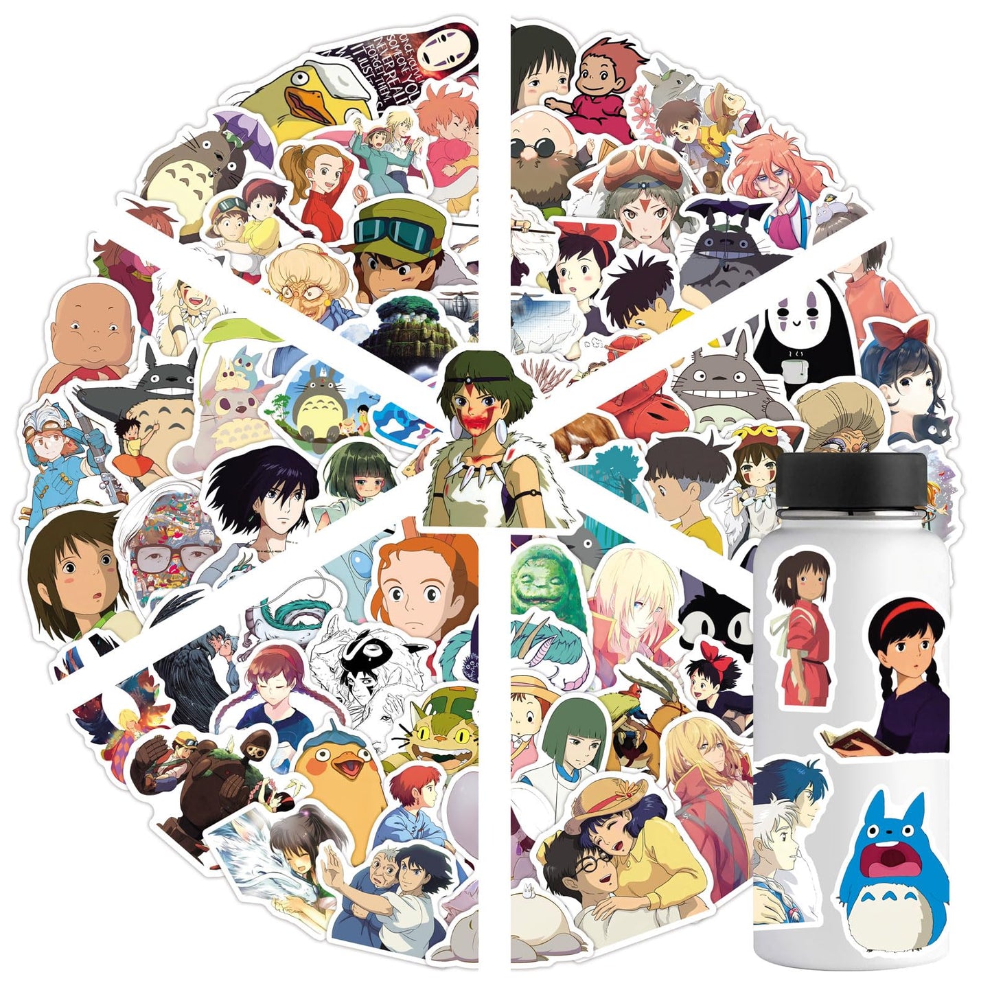 LXYRDHOQPW 100Pcs Hayao Miyazaki Stickers Pack – Waterproof Vinyl Decals for Water Bottles, Laptops & More