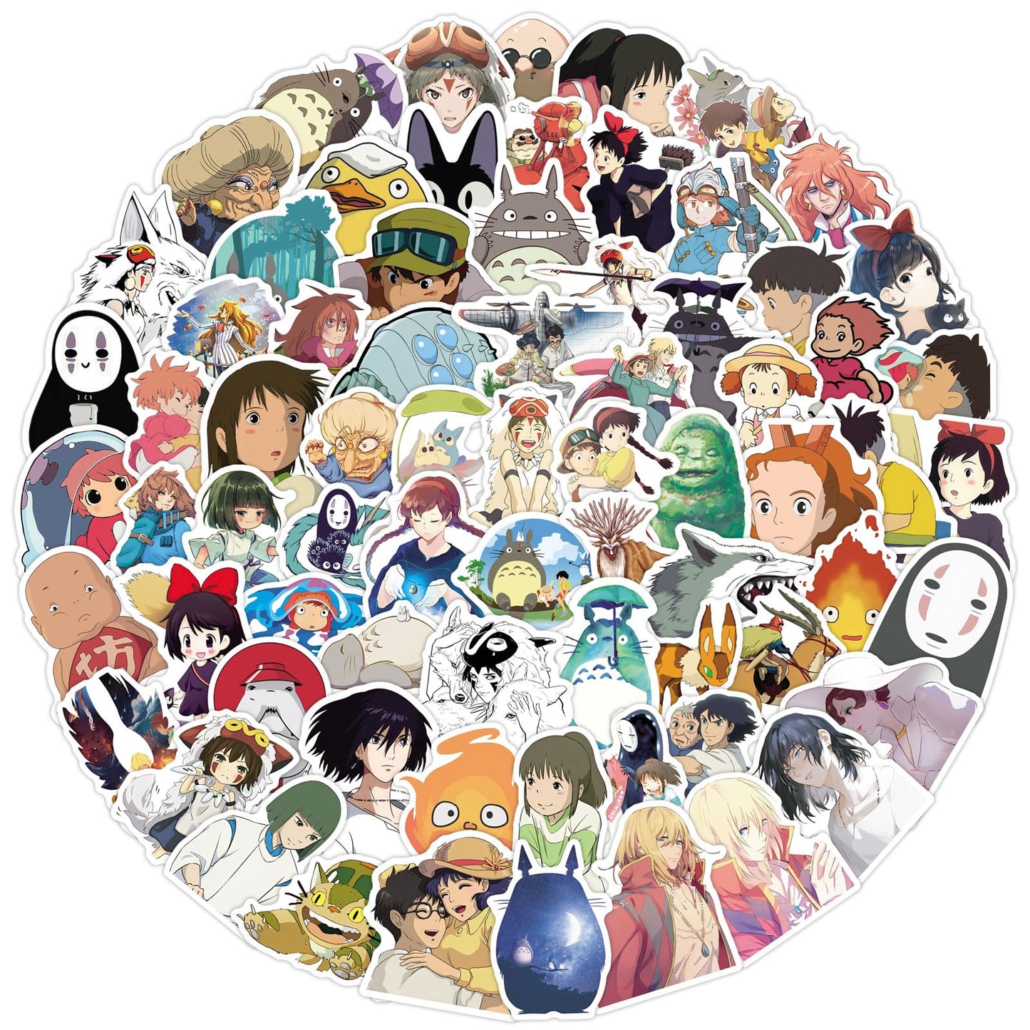 LXYRDHOQPW 100Pcs Hayao Miyazaki Stickers Pack – Waterproof Vinyl Decals for Water Bottles, Laptops & More