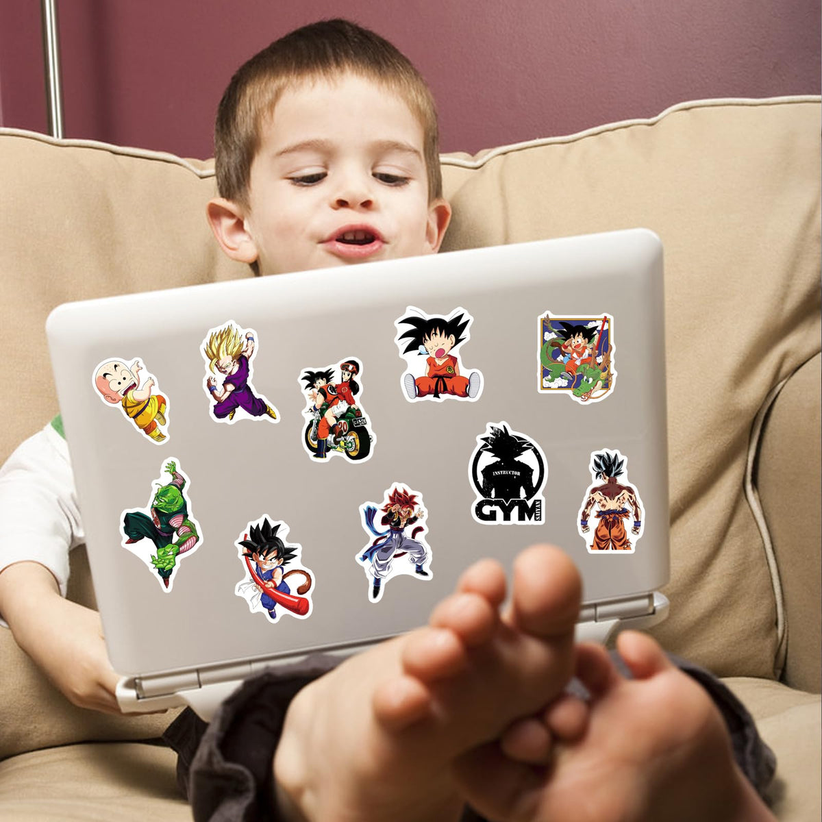 LXYRDHOQPW 100Pcs Anime Dragon and Ball Stickers – Waterproof Vinyl Decals for Laptops, Water Bottles, and More