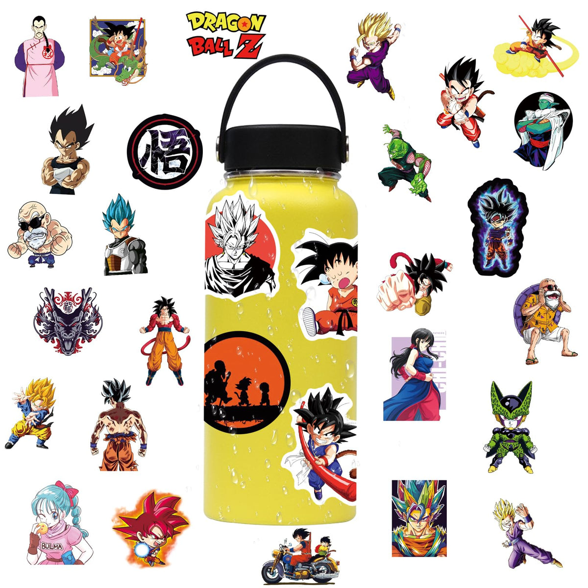 LXYRDHOQPW 100Pcs Anime Dragon and Ball Stickers – Waterproof Vinyl Decals for Laptops, Water Bottles, and More