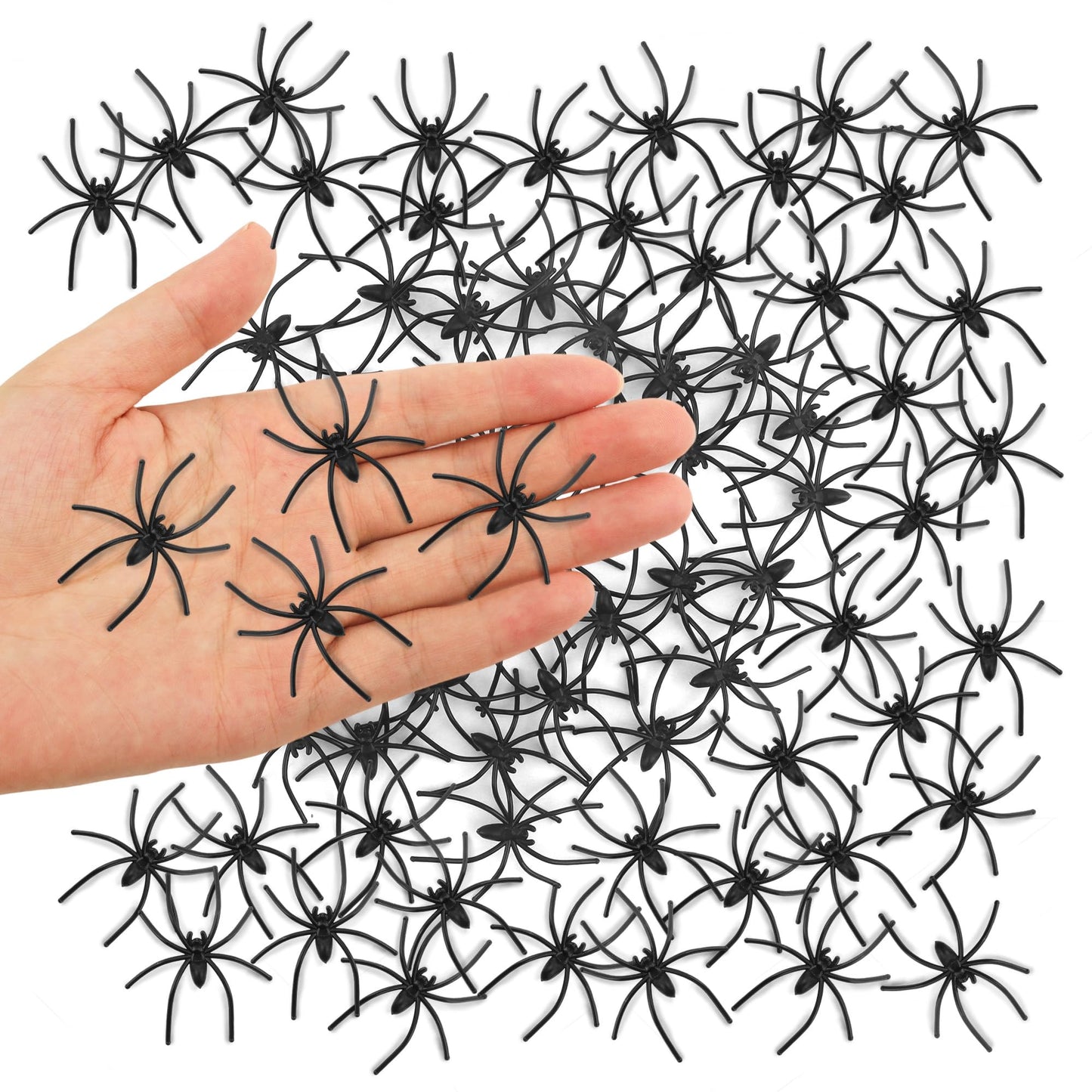 Lxzyu 120-Piece Plastic Spiders for Halloween Decor & Pranks