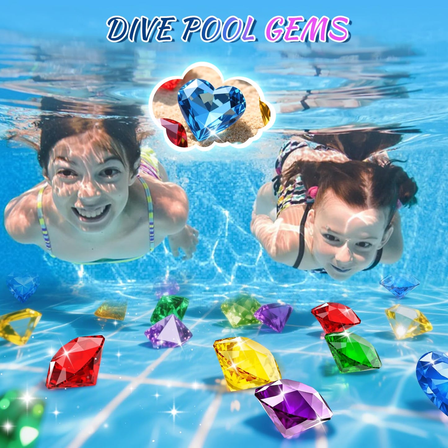 Lxzyu Pool Diving Gems – 10-Piece Underwater Treasure Set for Kids