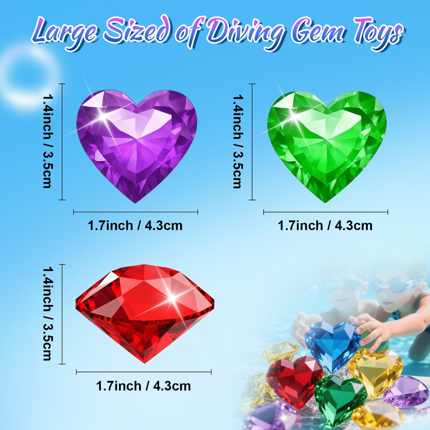 Lxzyu Pool Diving Gems – 10-Piece Underwater Treasure Set for Kids