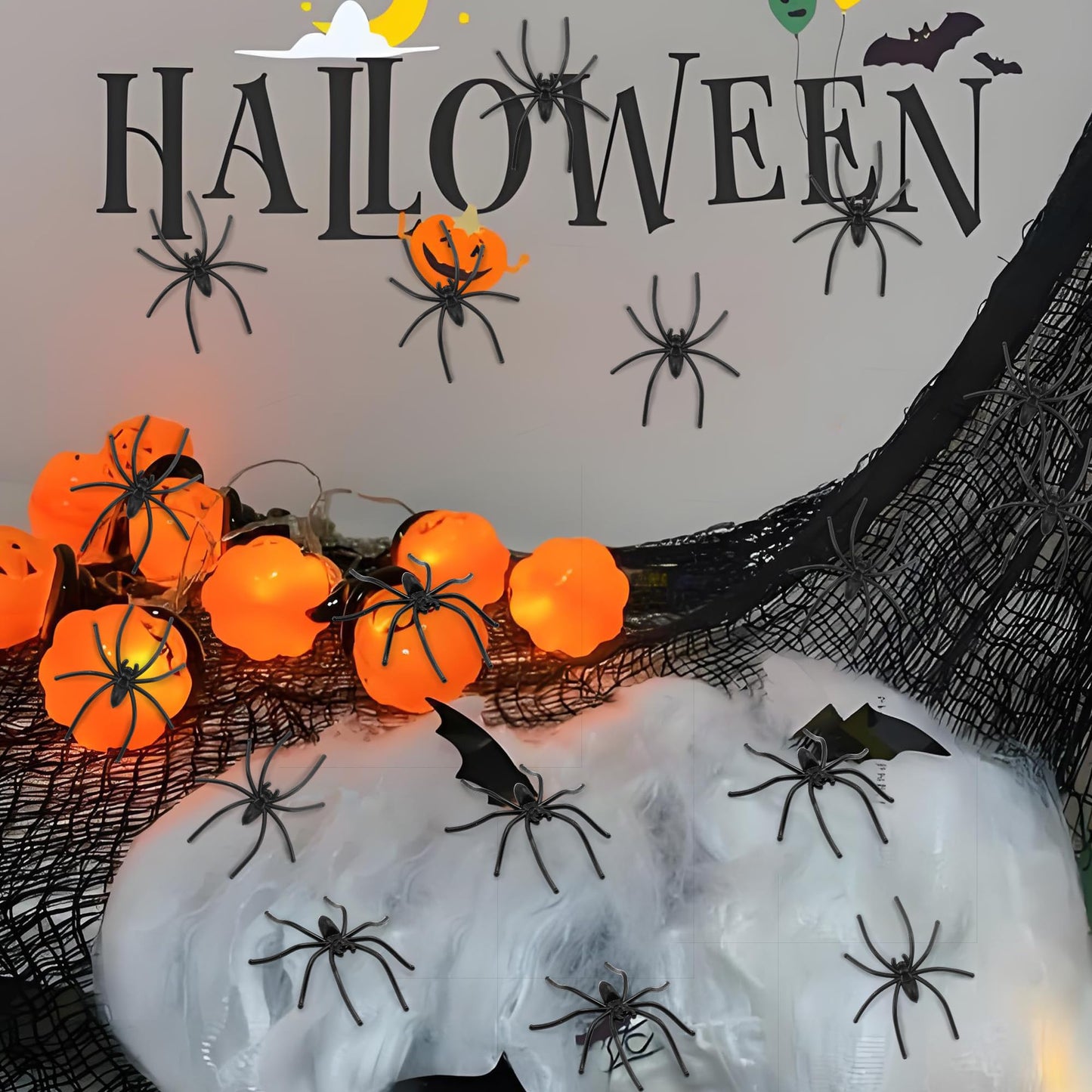 Lxzyu 120-Piece Plastic Spiders for Halloween Decor & Pranks