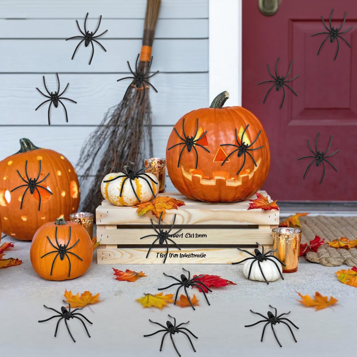 Lxzyu 120-Piece Plastic Spiders for Halloween Decor & Pranks