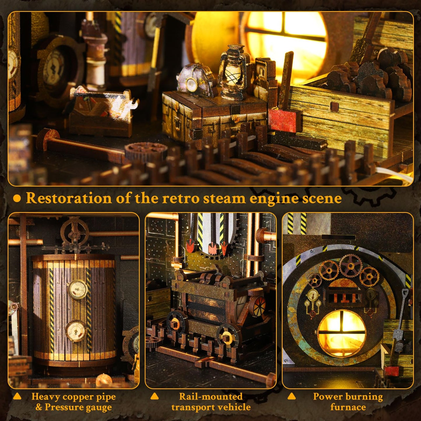 Lycidae Book Nook: DIY Steampunk Miniature House Kit with LED Lights