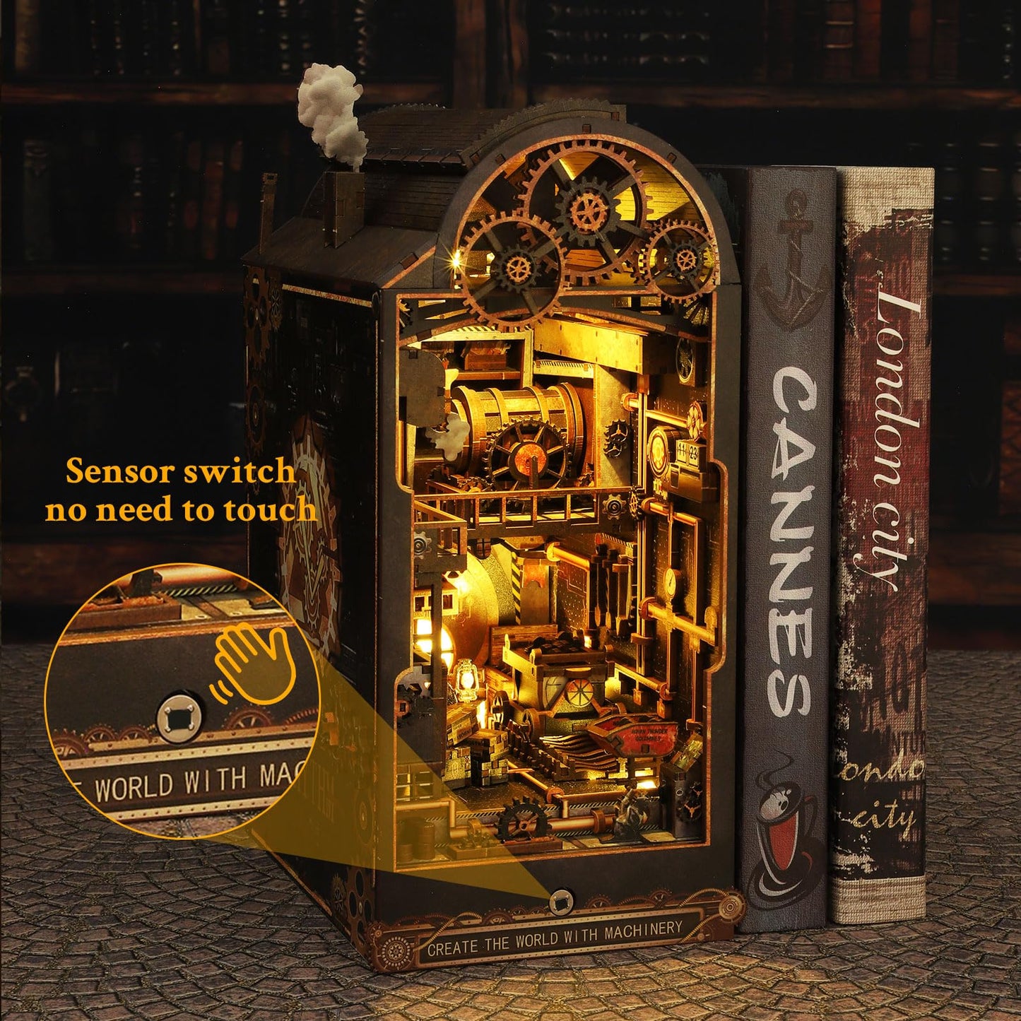 Lycidae Book Nook: DIY Steampunk Miniature House Kit with LED Lights