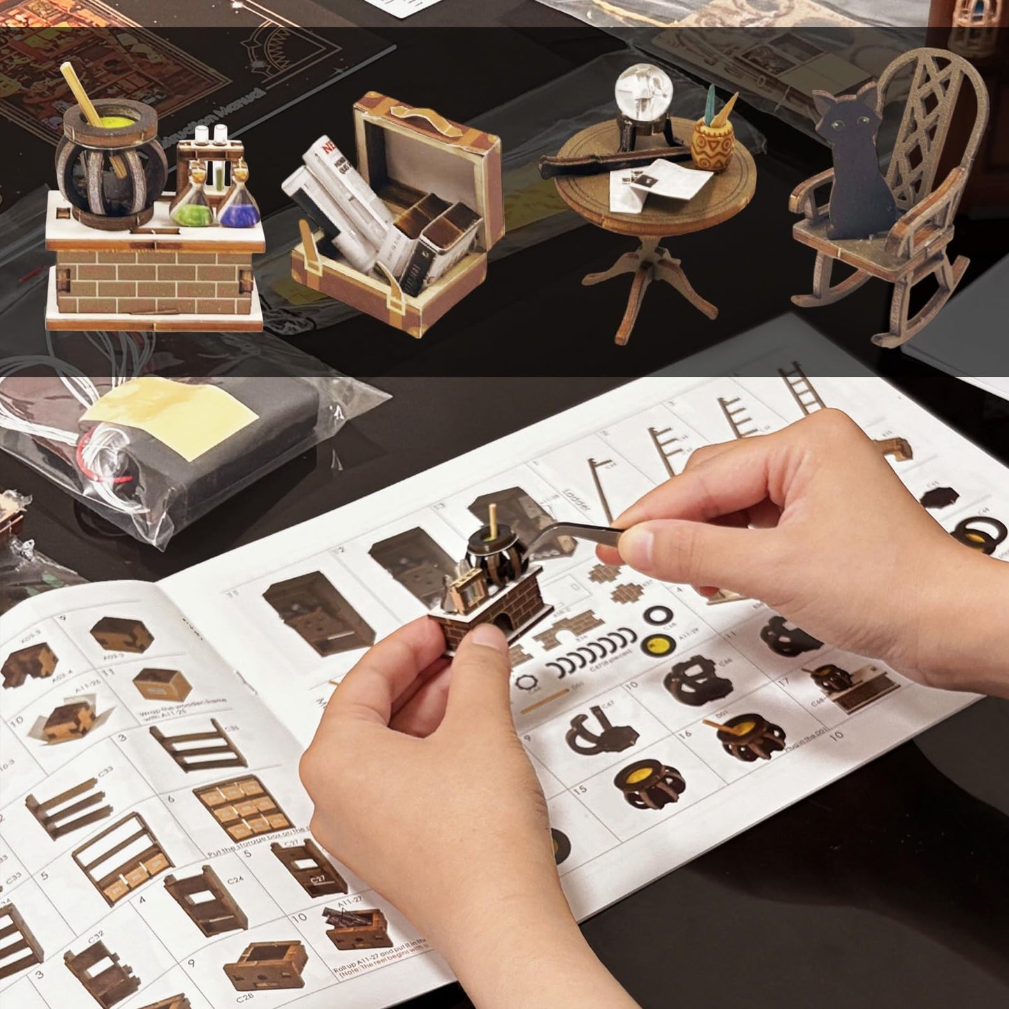 Lycidae Book Nook Kit for Adults - DIY Dollhouse with LED Light (3D Wooden Puzzle)