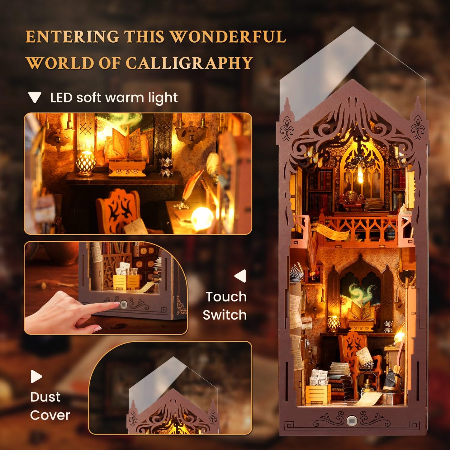 Lycidae Book Nook Kit – DIY Dollhouse with LED Light