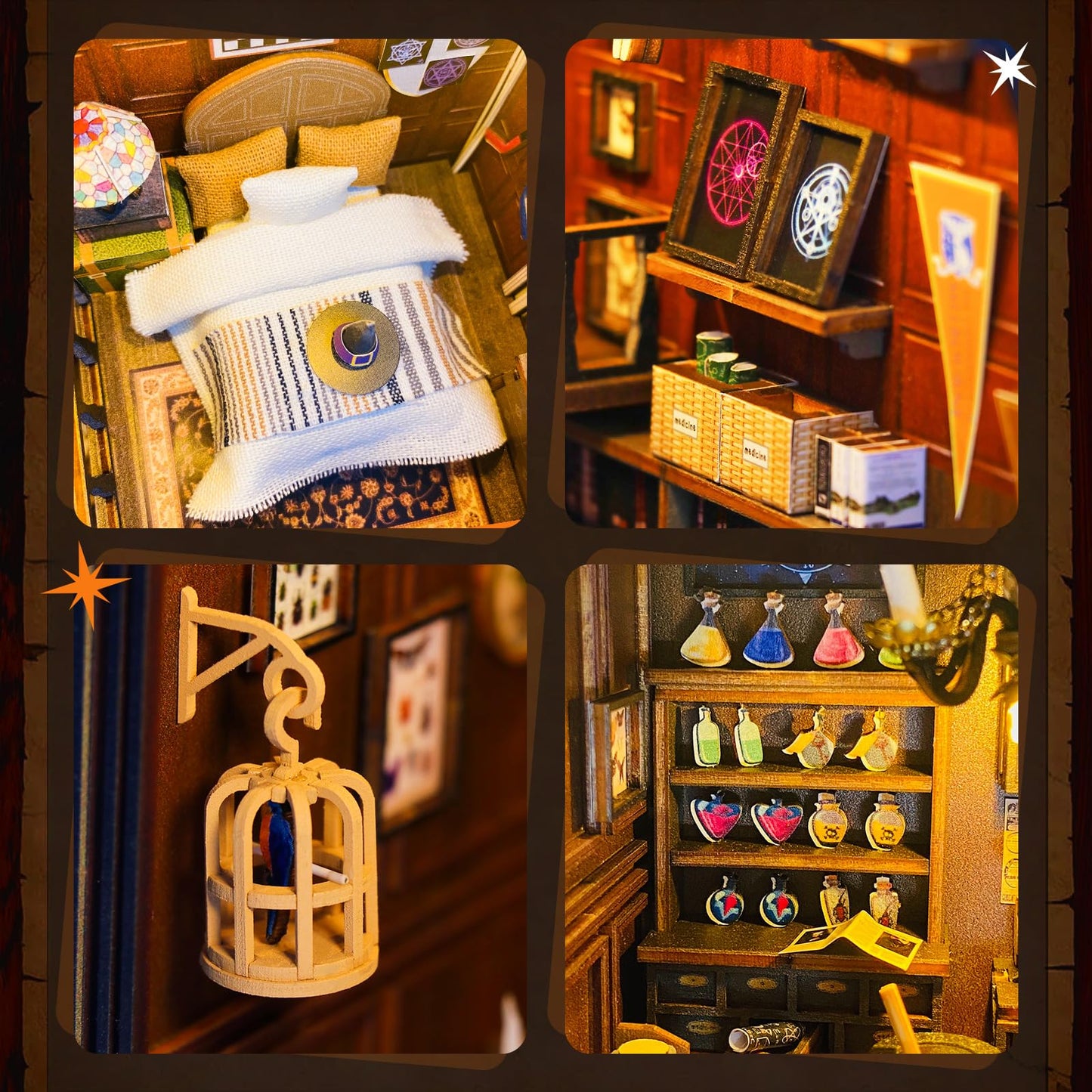 Lycidae Book Nook Kit for Adults - DIY Dollhouse with LED Light (3D Wooden Puzzle)