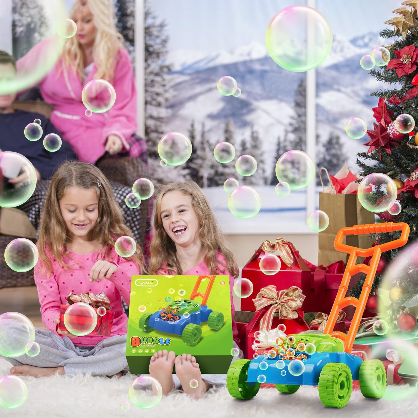 Lydaz Bubble Lawn Mower for Toddlers (1-3) | Push Toy Garden & Outdoor Fun