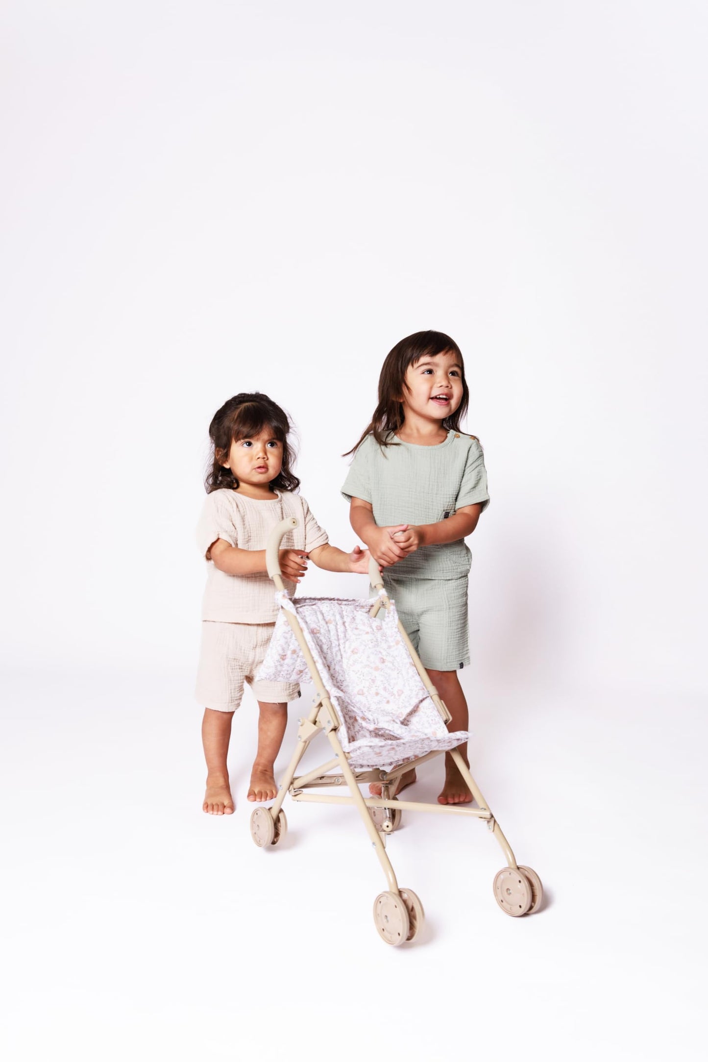 Lyla & Sage Play Co Doll Stroller – Lightweight, Flexible 22in Neutral Floral