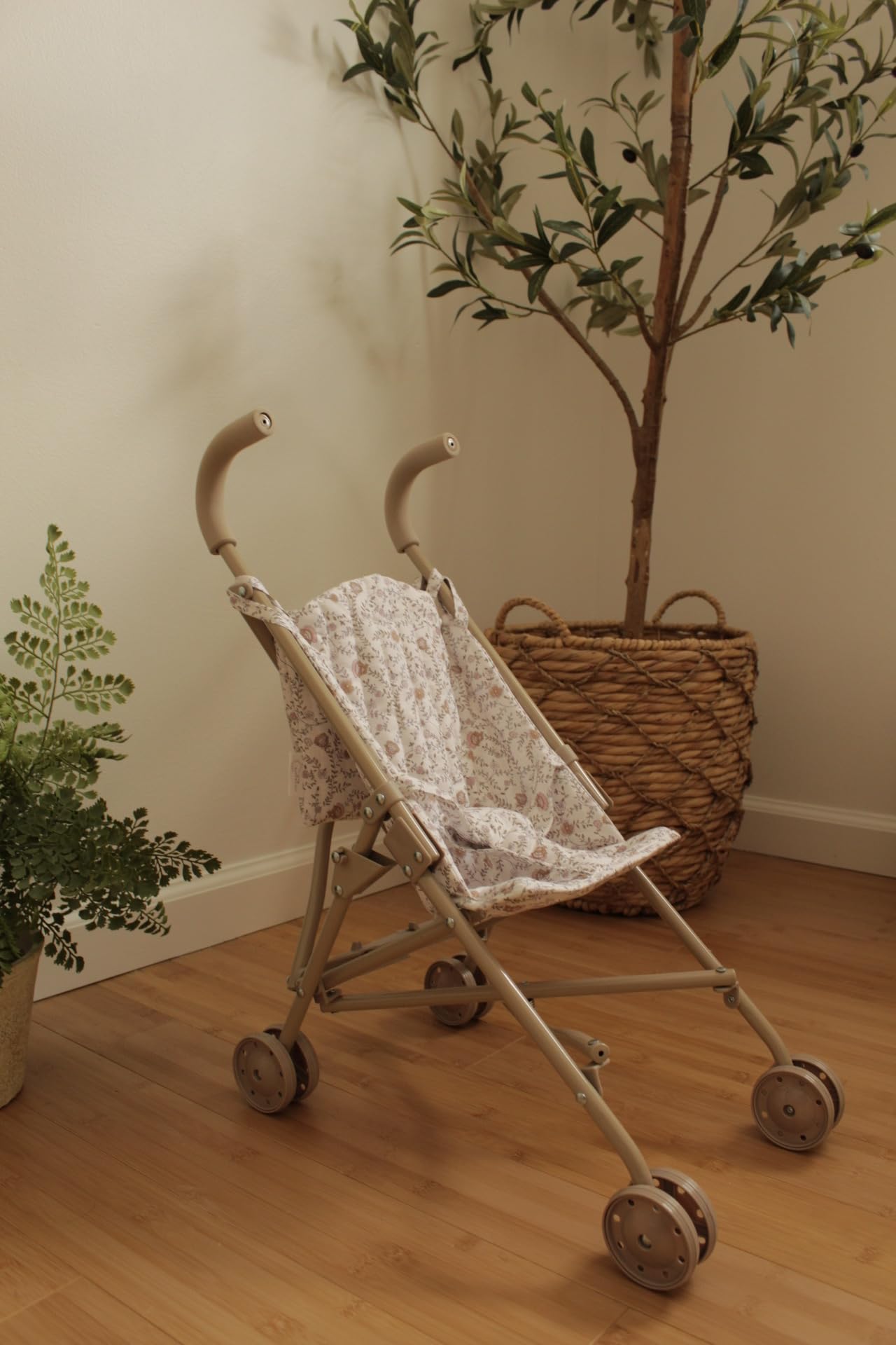 Lyla & Sage Play Co Doll Stroller – Lightweight, Flexible 22in Neutral Floral