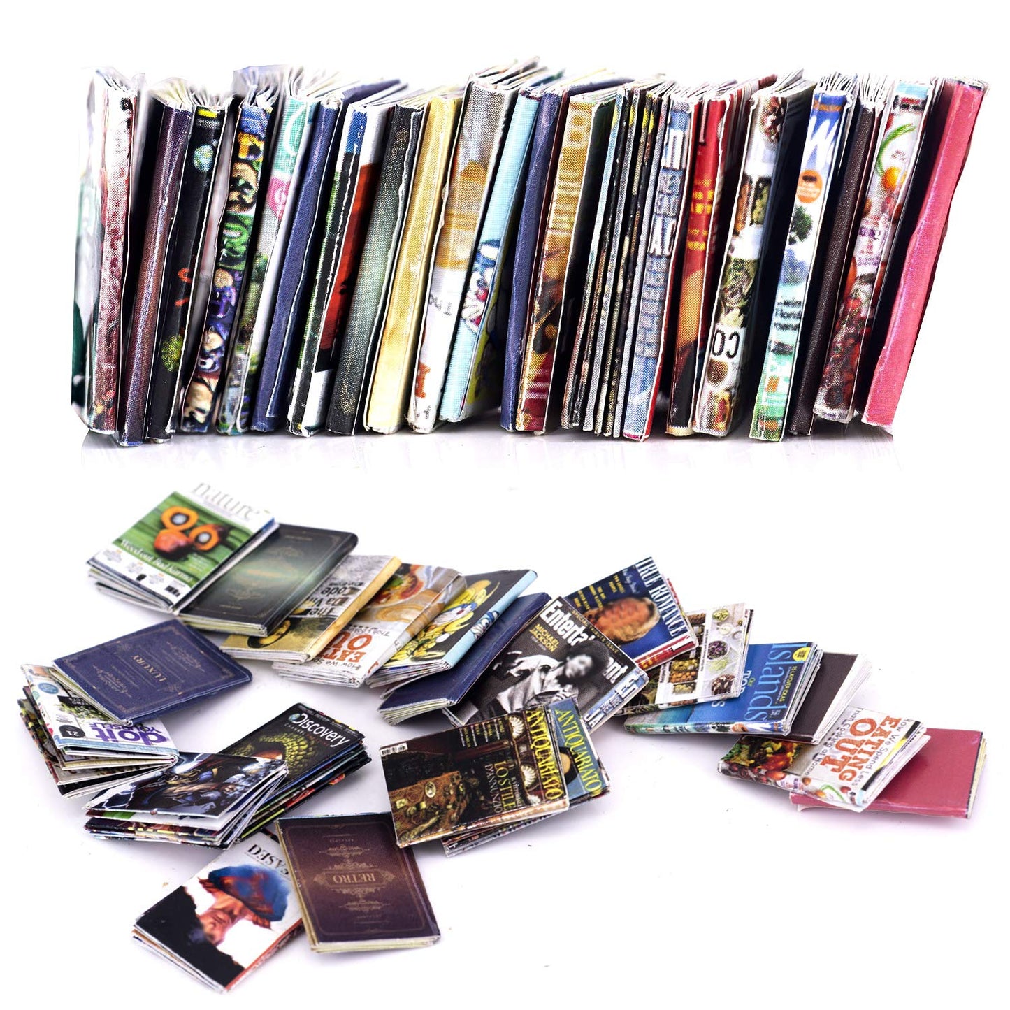 Lynkaye Dollhouse Miniature Books – Realistic 1:12 Scale Library Set (21 Unique Titles)