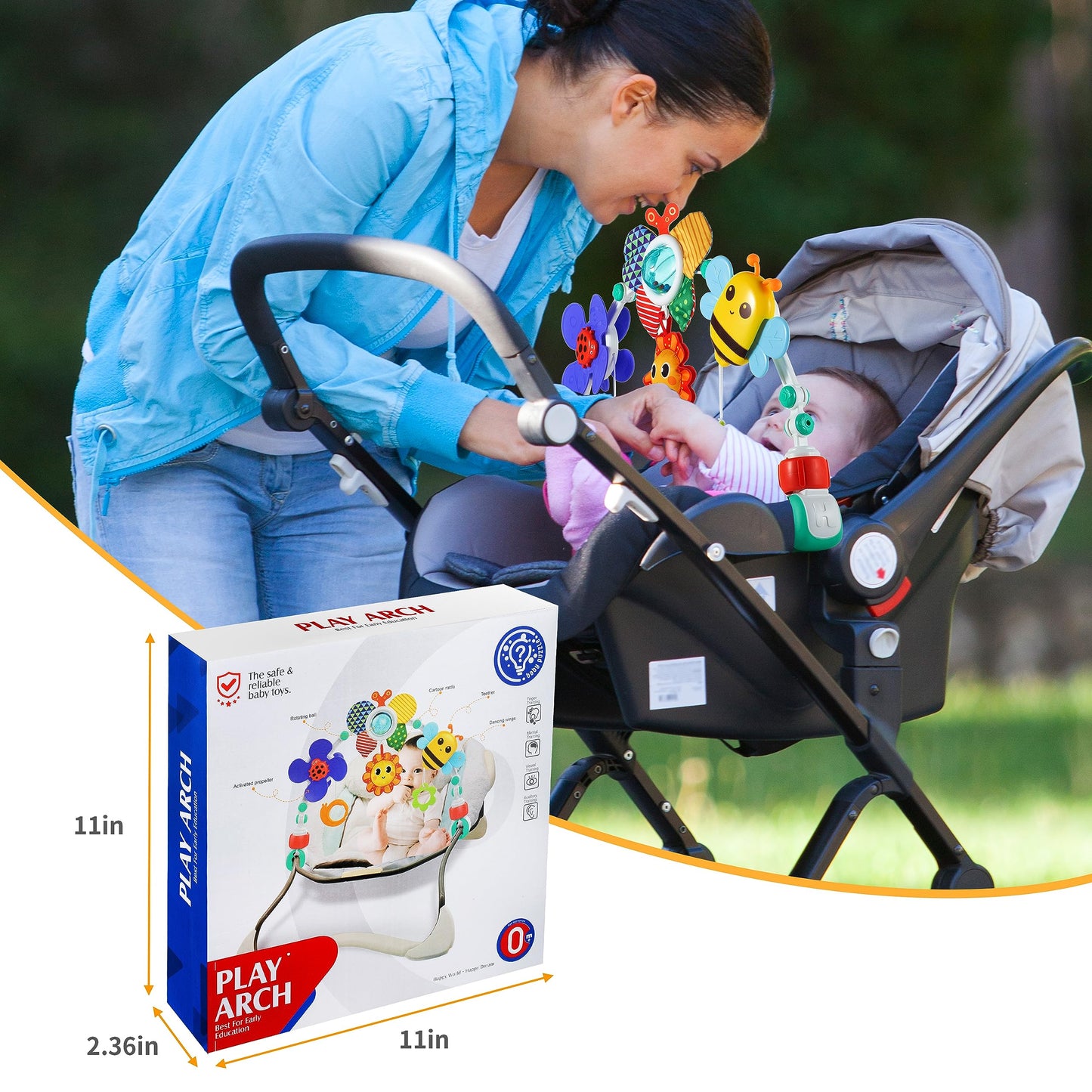 Lynncare Adjustable Arch Bassinet Toy – Stroller Arch & Baby Crib Toys