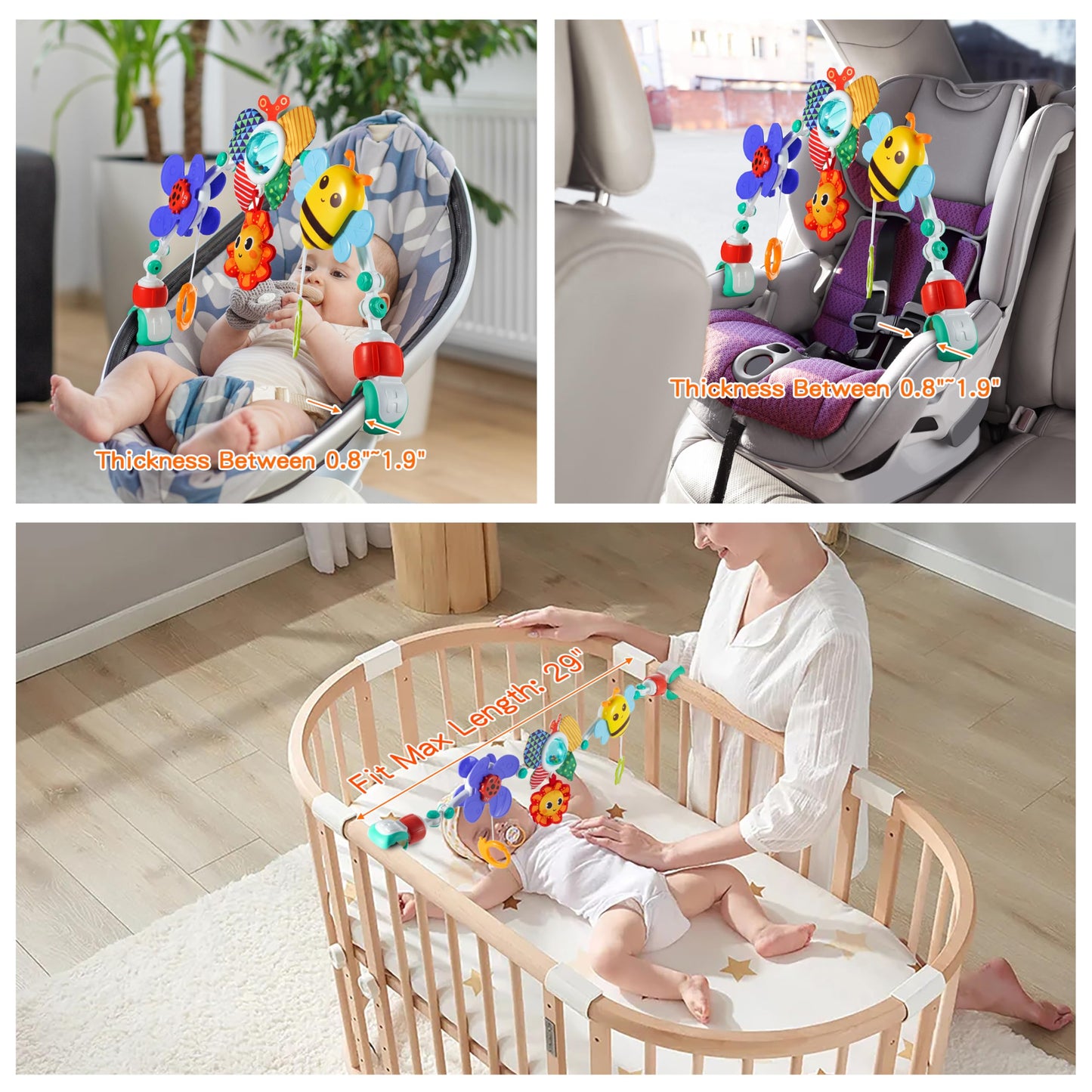 Lynncare Adjustable Arch Bassinet Toy – Stroller Arch & Baby Crib Toys