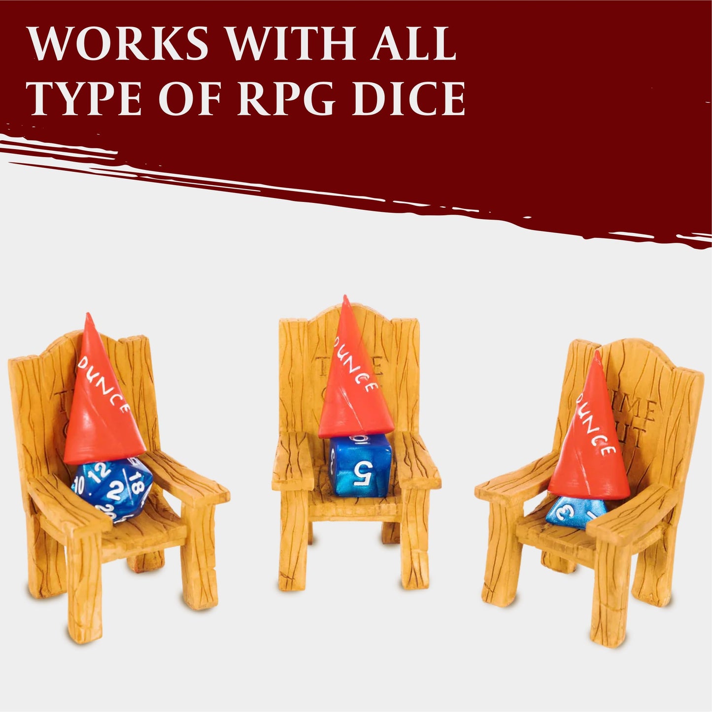 LYNX DND Dice Jail – Time Out Chair & Dunce Hat for RPG Dice