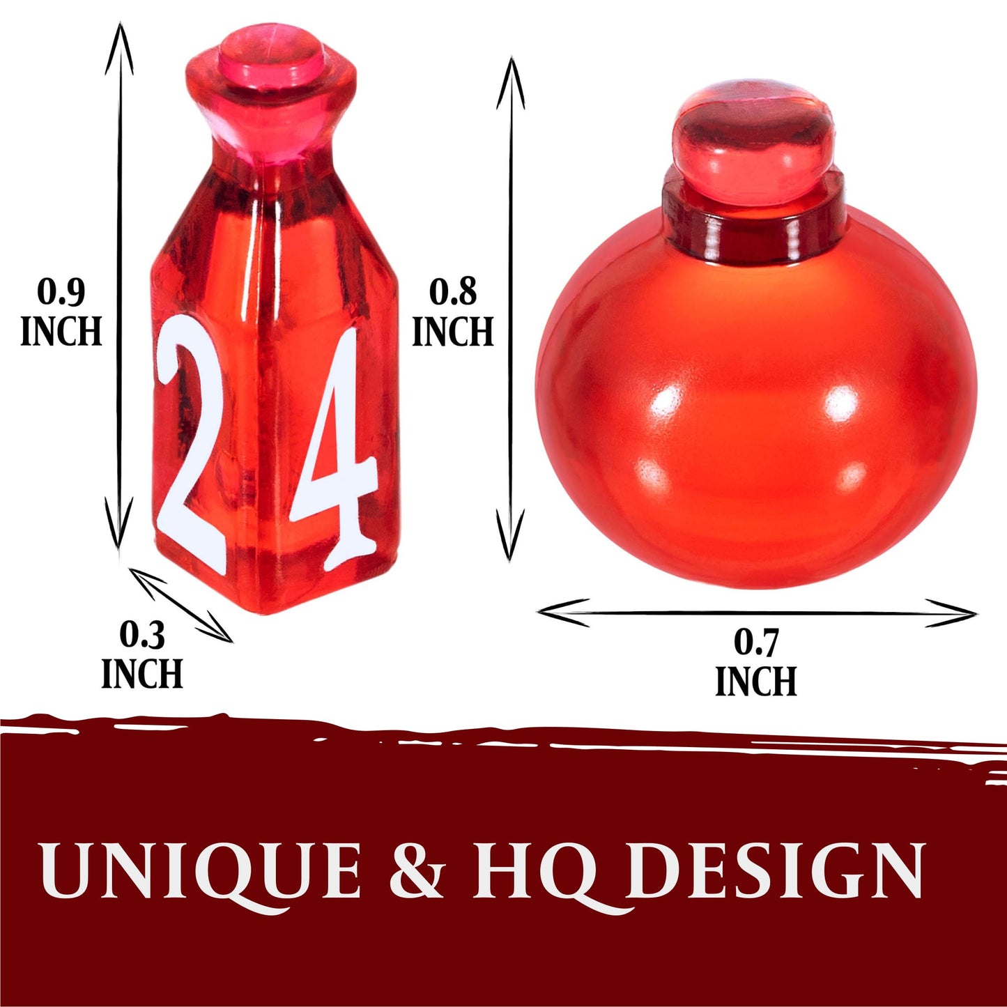 LYNX 15 Healing Potion Tokens + Color-Matching D4 Dice Set for D&D
