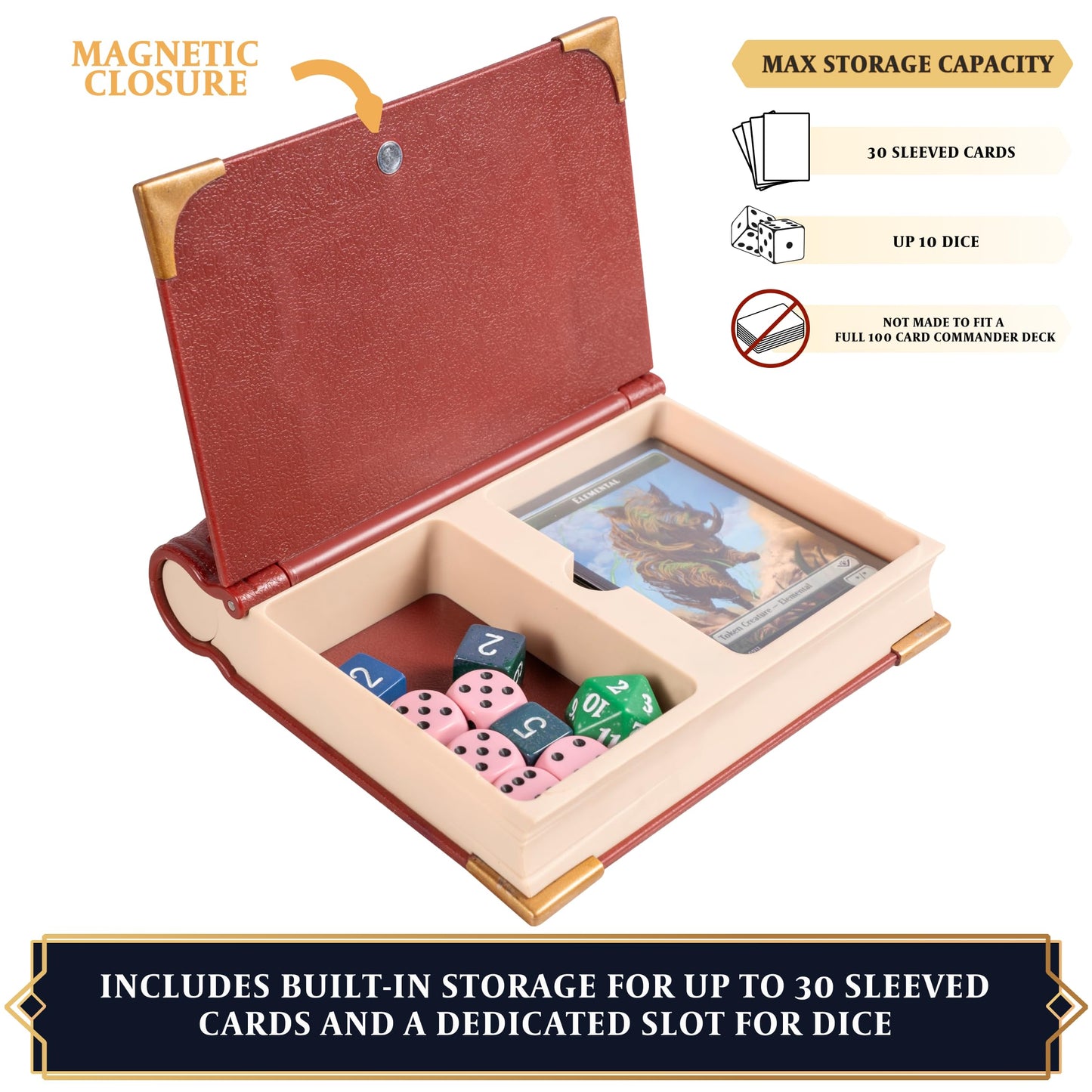 LYNX MTG Commander Codex: Command Zone, Life/Cast/Damage Dials & Dice Storage