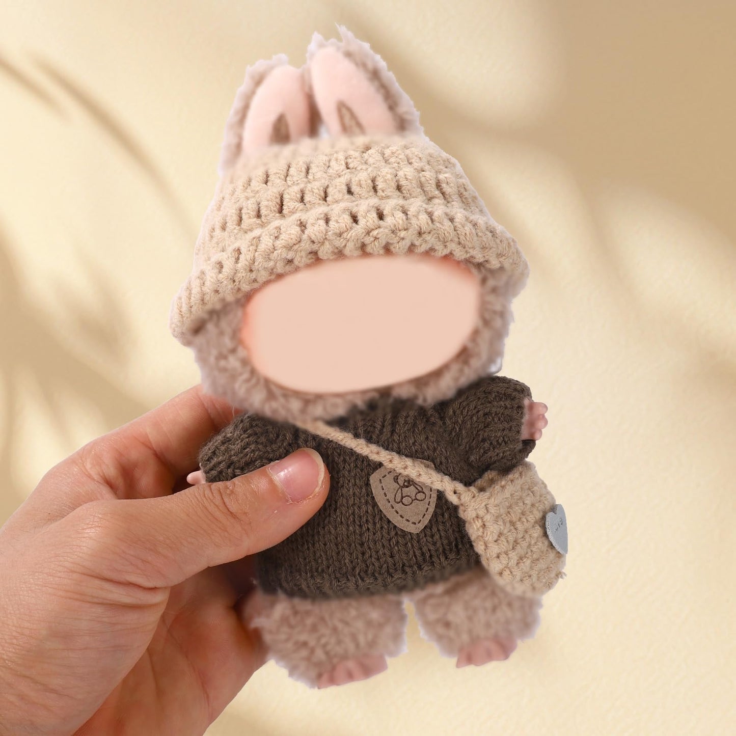 Lyreh 3-Piece Brown Doll Outfit Set for 6.7in Dolls – Hat, Sweater & Bag