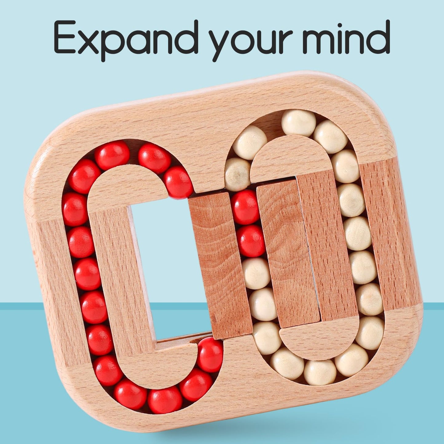 Lyreh Rotating Magic Bean Puzzle – Wooden Fidget Cube Spinner
