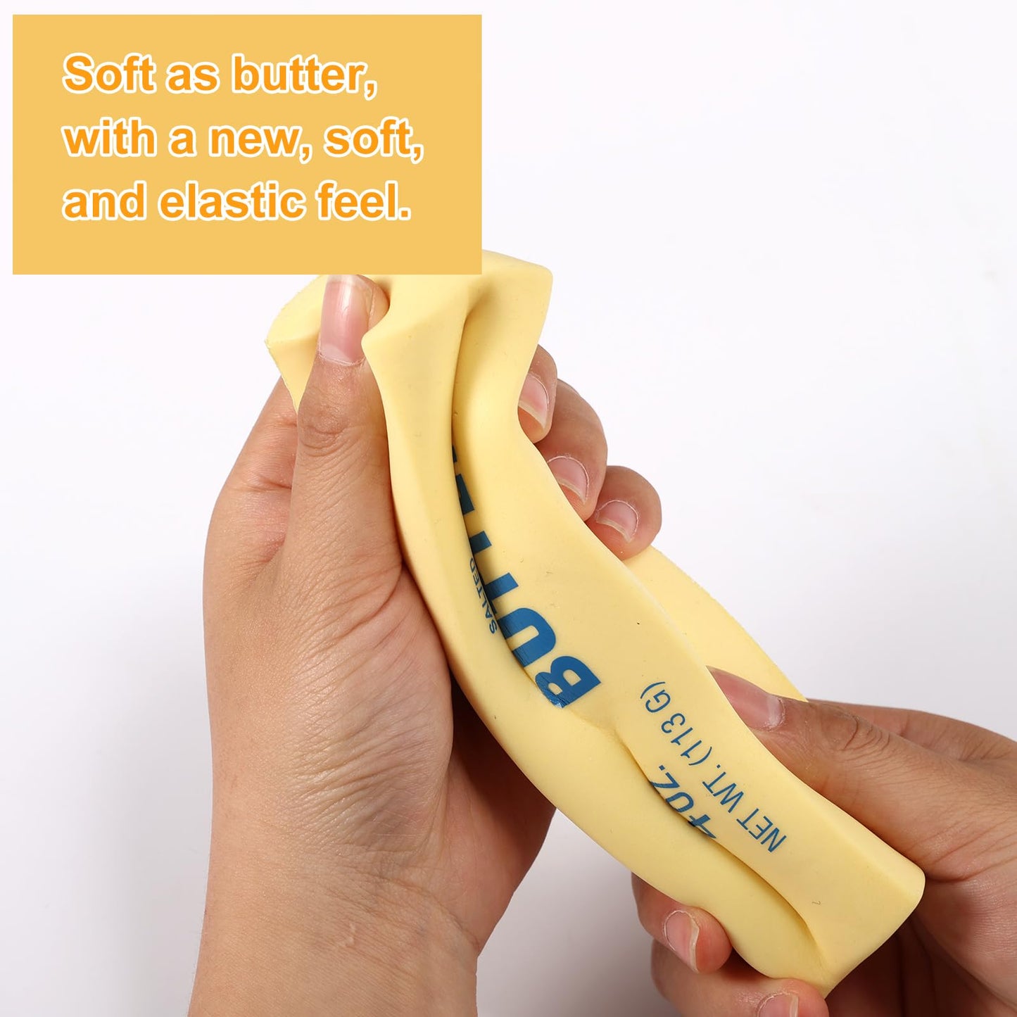 Lyreh 3pcs Squeeze Butter Toy – PU Slow Rising Fidget Butter Stick (Light Yellow)