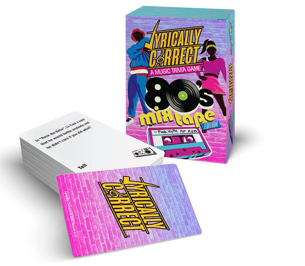 Lyrically Correct '80s Mixtape Card Game – Finish The Lyrics Challenge for Parties & Family Nights