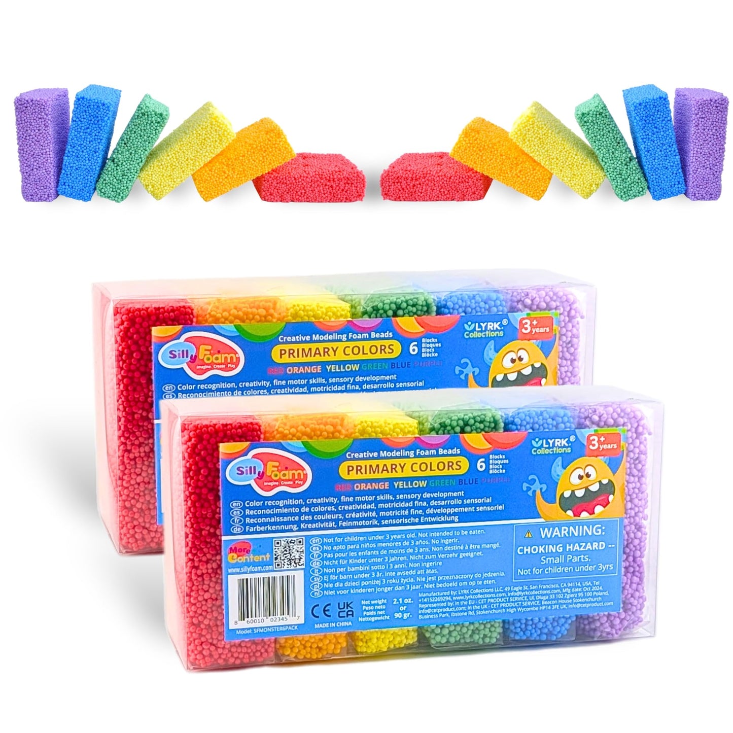LYRK Collections Silly Foam: 2-Pack of 6 Primary Colors for Kids