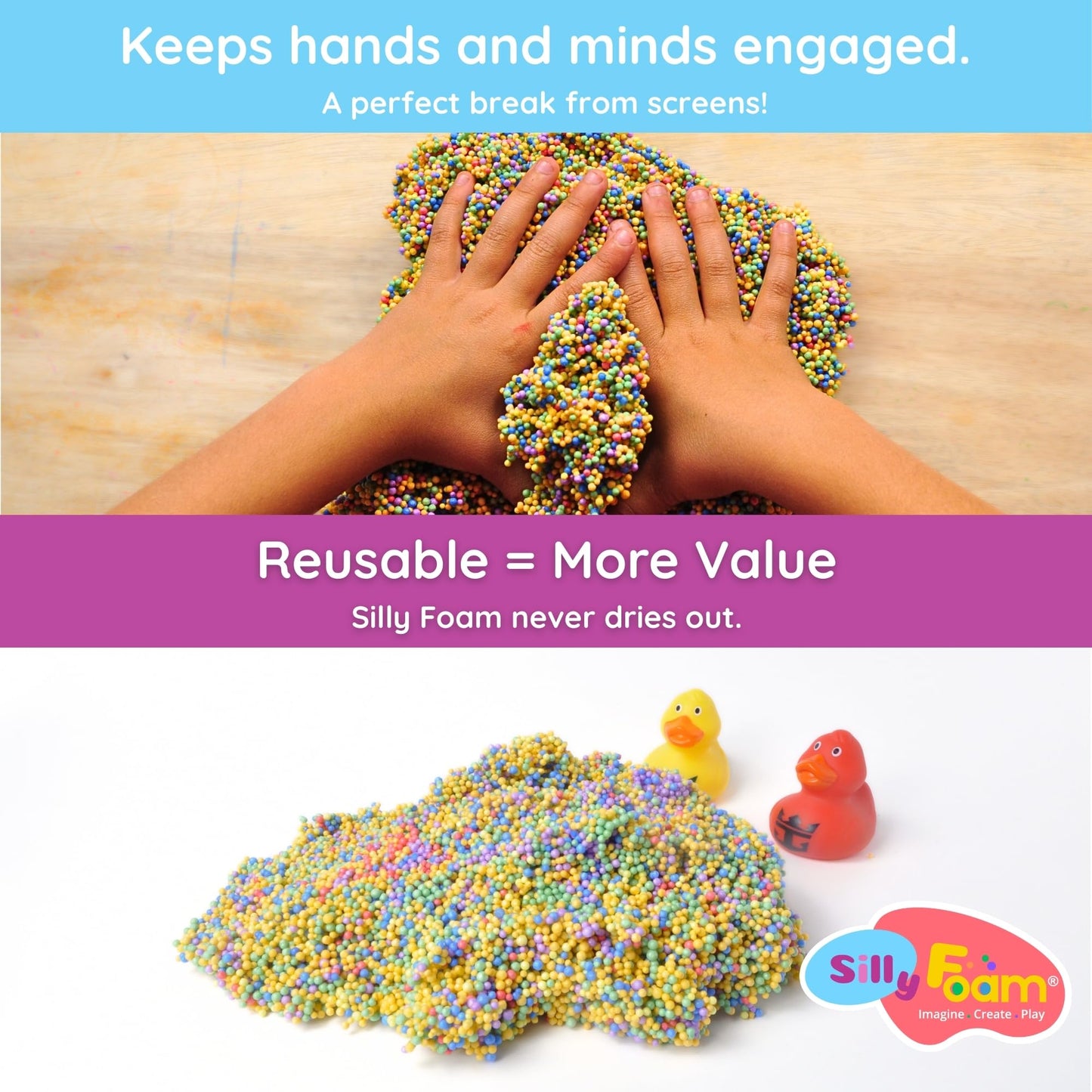 LYRK Collections Silly Foam: 2-Pack of 6 Primary Colors for Kids