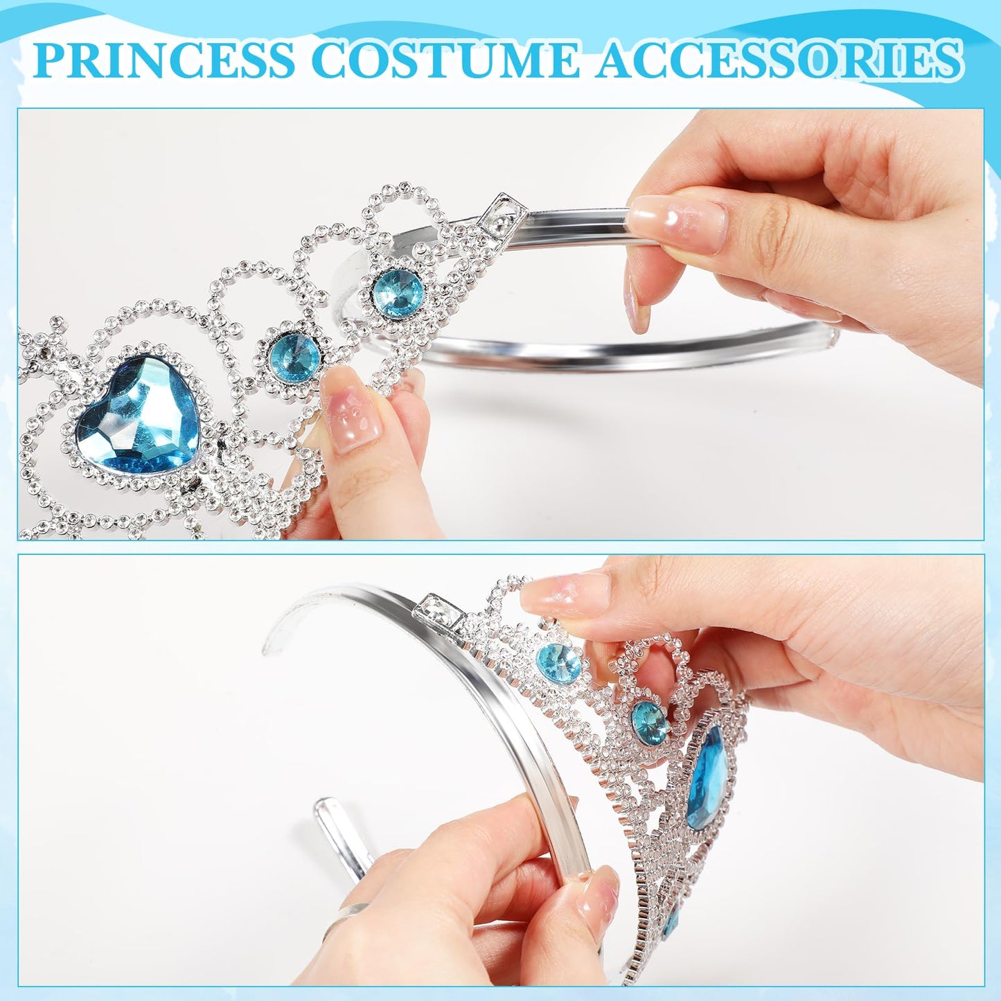 Lyrow 8-Piece Princess Dress Up Set | Wig, Crown & Jewelry for Girls