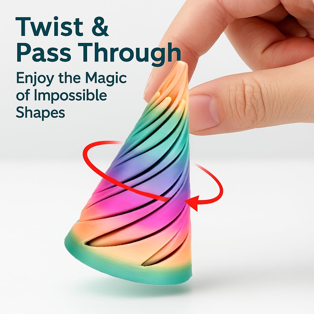 Lyzbbsoy Impossible Cone Fidget Toy – 3D Printed Spiral Pyramid (6 Pack)