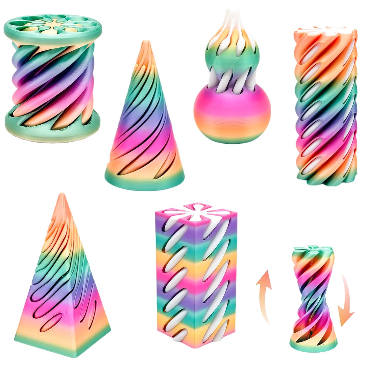 Lyzbbsoy Impossible Cone Fidget Toy – 3D Printed Spiral Pyramid (6 Pack)